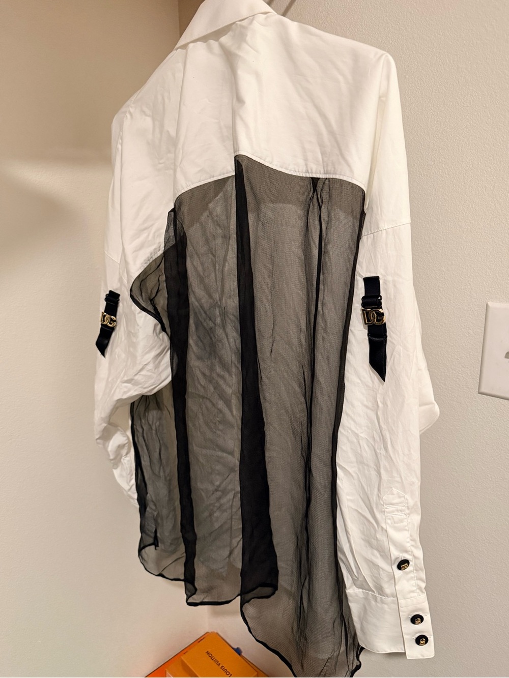 Stunning Dolce & Gabbana Button Down Shirt with Chiffon Back MSRP $2000